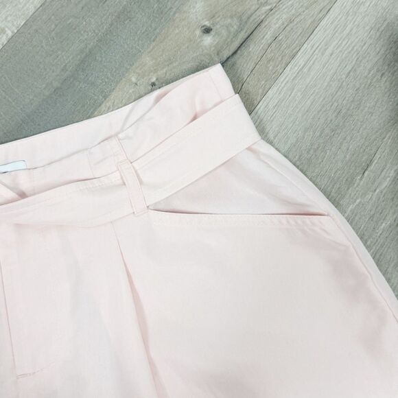 Elle Tie Waist High Rise Shorts Blush Pink 6 Paperbag - Picture 7 of 13